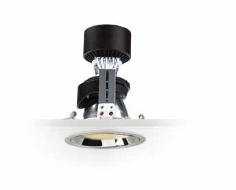 MINIARC FIXED Fixed recessed low luminance projector for halogen and metal halide lamps.