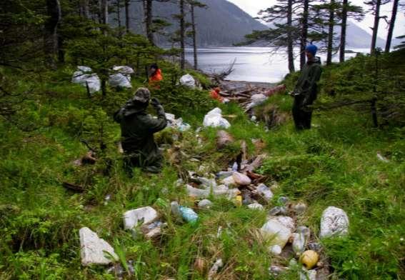 Before and After A 2009 marine-debris cleanup in Chugach Bay, Kachemak Bay State Wilderness