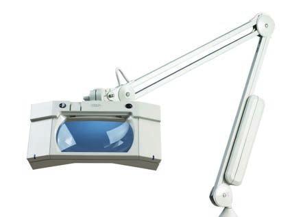 200 MAGNIFIER LAMP 3D The magnifier lamp 3D is the only lamp, which offers either shade-free illumination from both sides or three-dimensional illumination from either left or right side.