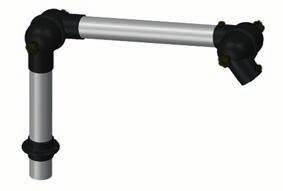 EXTRACTION ARM - RIGID Soldering fume extraction arm, mounted with table clamp or flanged to the bench top.