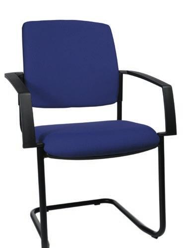 4-LEG VISITOR CHAIR Hardwearing fabrics for seat and backrest. Frame with oval tube, black; stackable.