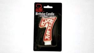 Numeral Candle #8- Red Outline 3" 21408 32.
