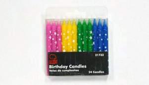 21413 Case Weight: 14 Birthday Candle 24pk - Stars 21732 Case Weight: