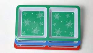 Oval Platter, Red - Snowmen, 10 x 14" 21508 24 Case Weight: 11 2 Divided