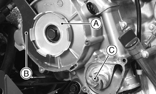 3. Remove the alternator cover (see Removing Left-Side Components in Section 3); then using a suitable bearing driver, remove the water pump bearing from the alternator cover. 4.