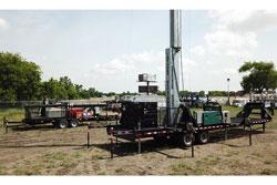A single 7,000 lbs rated tongue jack provides a stable connect-disconnect platform as well as additional stability during tower deployment. Standard heavy duty safety chains are included.
