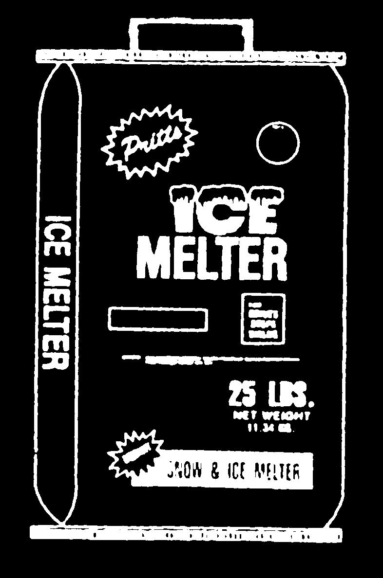 Snow & Ice Melters 10 lb. Calcium Chloride Pellets (Melt Away) 3.38 #22210 20 lb. Calcium Chloride Pellets (Melt Away) 6.00 #22220 25 lb. Potassium Chloride (Ice Melter) 4.