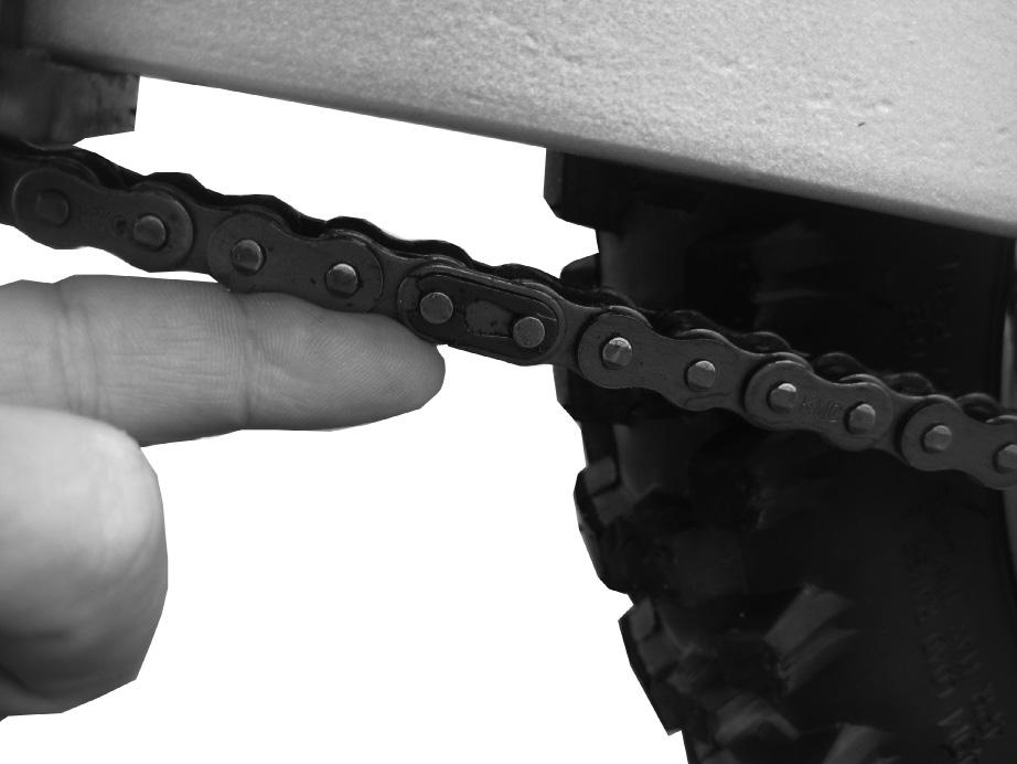 Chain Chain and sprocket inspection Inspect the drive chain for wear, rust, bound links, proper lubrication and proper tension. If the drive chain has a problem correct or replace.
