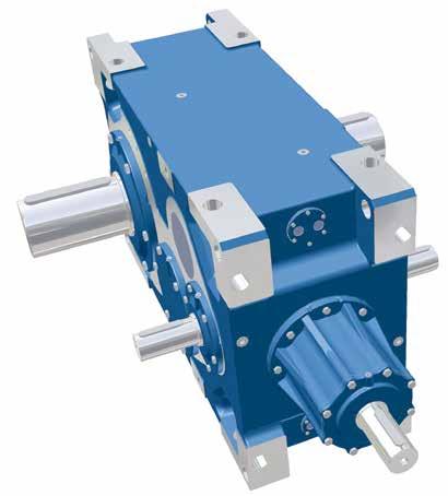 ADVANTAGES OF NORD INDUSTRIAL GEAR UNITS n Greater precision due to FEM optimised, torsionally rigid housing n Unicase one-piece housing design up to 250,000 Nm n Lower weight than jointed housing