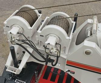Optional hoist drum cable follower and optional third wrap indicators Standard 10,800 lbs (4 898.