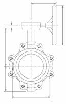 with flanges conforming to S EN 1092-2 PN10 or PN16 - Sizes 65-150mm Sizes 200-600mm PN16 only Component ody Ductile Iron STM 536 (Epoxy Paint) Disc luminium ronze Liner Nitrile Temp.