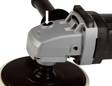 Place the polisher on a flat, stable surface, with the threaded spindle facing upwards and slide the rubber backer pad over