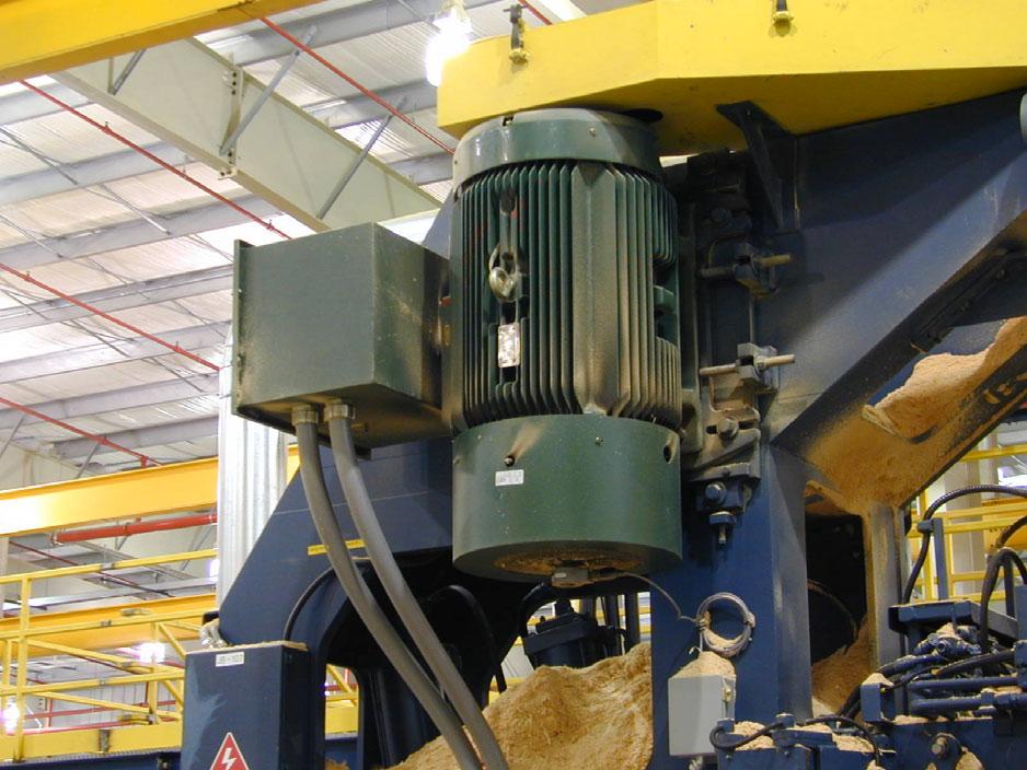 The photo below shows a vertical electric motor driving an edger in a sawmill. The vertical pump is a very common application in water/wastewater plants.