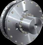 Centa couplings designed to accommodate shaft misalignment and engine movement.