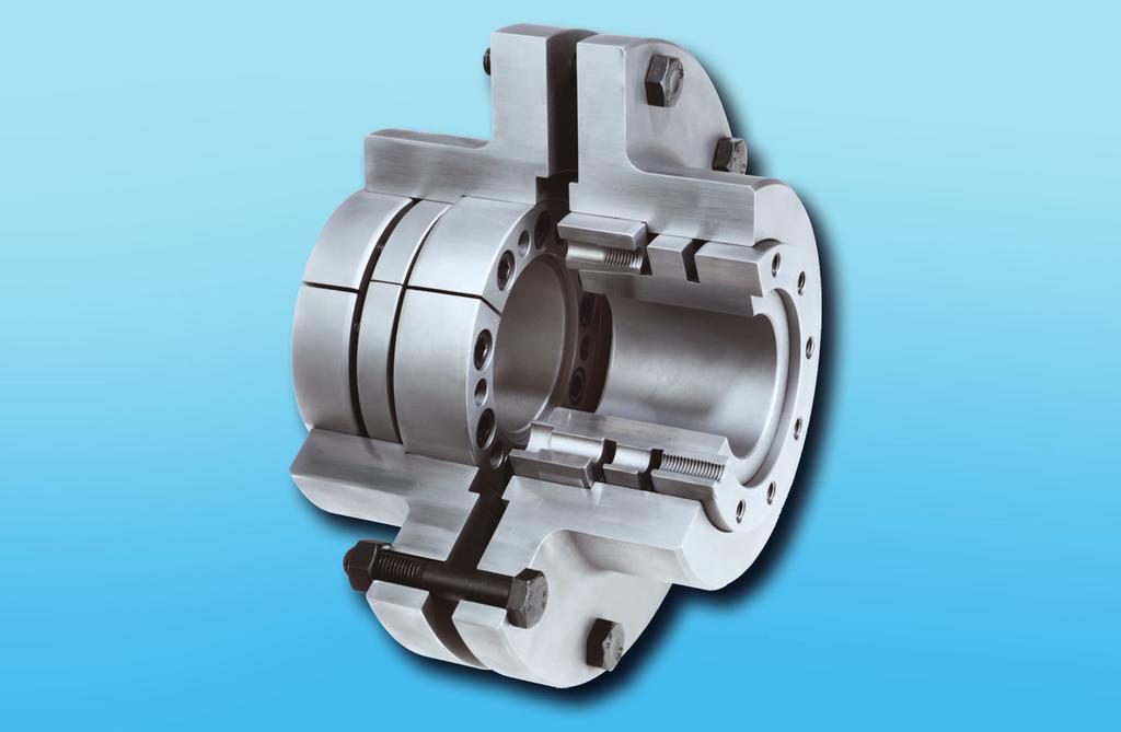 Flange-Couplings RFK with backlash free cone-clamping-connection Features Stronger connection than traditional keyed connections No fretting corrosion Compact design Small axial space required for