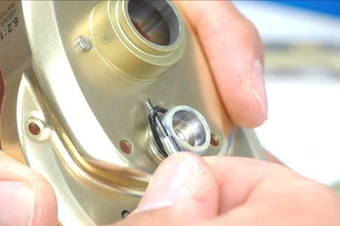Use a small flathead screwdriver to remove O ring from