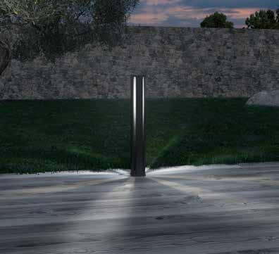 NEWS 2017 STELLA LED LIGHTS FOR OUTDOOR AREAS light beam configurable at will, towards the inside or towards the outside designed to light up large areas colour dark grey RAL7016 height sizes: 60-100