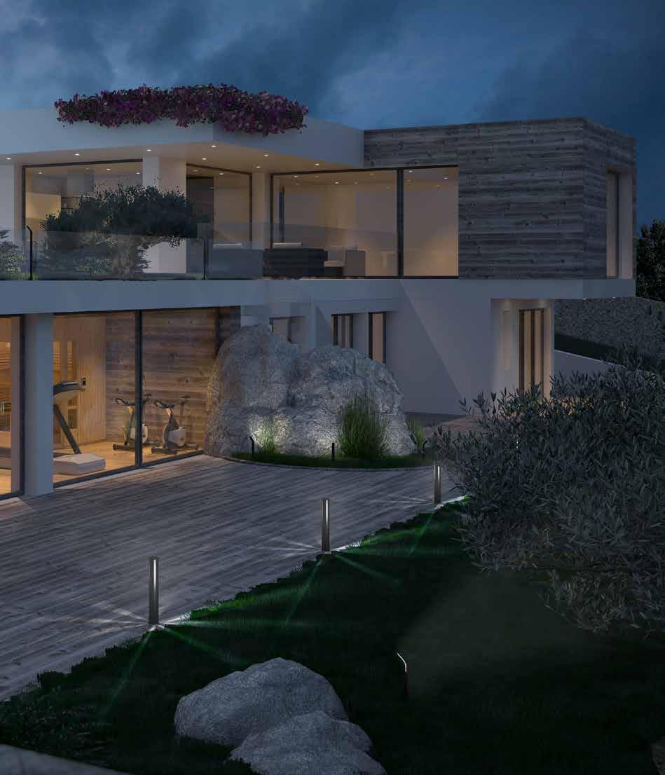 COMFORT Defines the width of the driveway passage during the night hours, simplifying the entrance and exit from the house DESIGN Represents the Italian style and design, combining elegance and