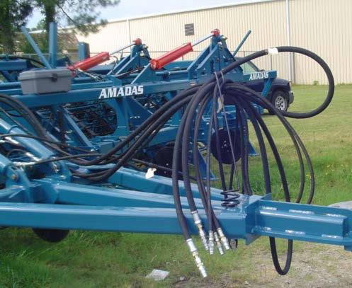 AMADAS Pull-Type Digger-Inverters Set Up/Operation Tractor Hookup 7. Connect the main ¾ hydraulic hoses to the tractor.
