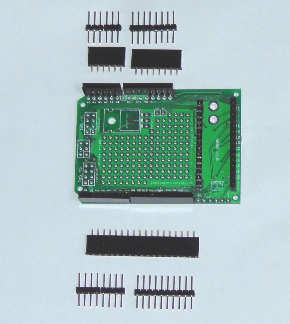 The photo below shows cut pieces sitting in position on PCB, not yet soldered in.