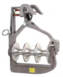 AERIAL TOOLS F Cable Block This block is similar to the D Cable Block, but is also used for overlashing cables up to 2 3/4" (70mm) in diameter Optional spring loaded keeper available to