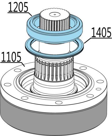 Remove the inner part of bearing (1205) and environmental seal (1405) from