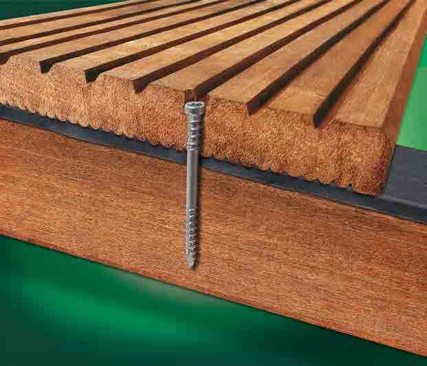 13 DoP 1 0672-CPD-I 14.12.17 ETA-12/0114 1.4578 1.4567 The ideal screw for wooden decks T-STAR plus with recess T25 prevents the blade from slipping and ensures an ideal distribution of force.
