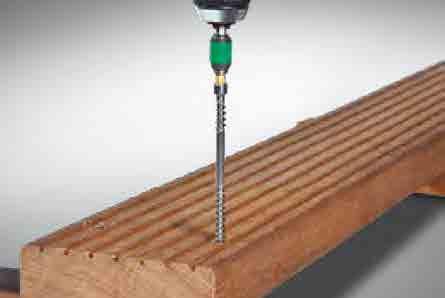 SPAX typical ground serrations for easier penetration of the screw. CUT point effectively reduces splitting of the wood. In hard wood pre-drilling of 6.