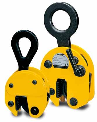 Tigrip Load Hoisting Tackle Grabs & Clamps Plate clamp with safety lock model TBL 500-3000 This clamp is primarily used for transporting single steel plates in the vertical position, as
