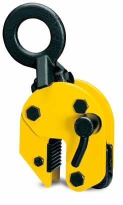 Tigrip Load Hoisting Tackle Grabs & Clamps Plate clamp with hinged hook ring and safety lock model TBS 1000-3000 The TBS plate clamp with hinged hook ring can be