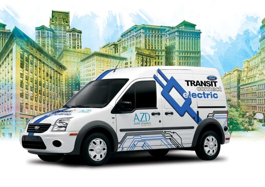 TRANSIT CONNECT ELECTRIC To create the Transit Connect Electric, Azure integrates its proven Force Drive TM electric powertrain into the award-winning Ford Transit Connect.