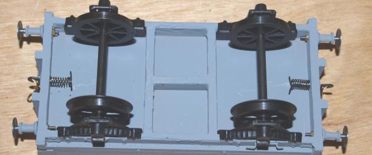 Use a straight edge across the back of the wheels to aid getting these parallel and square to the chassis.