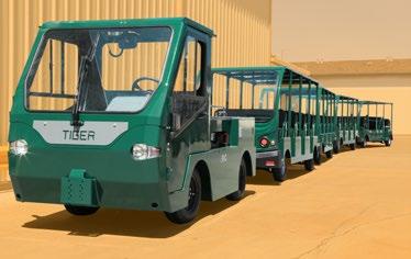 ET ELECTRIC TRAMS Electric trams are the safest solution for transporting your customers or employees; they are emission free and provide low step height for entering and exiting the vehicle.