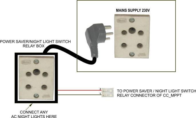 For use as power saver: Power Saver Connection Diagram Program the parameter Relay usage to 0 (Power Saver). Set appropriate Power Saver Off voltage.