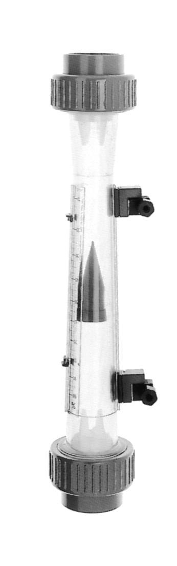The conical grauate tube is equippe as stanar with a measuring range scale in l/h from DFM also in % for water at C.