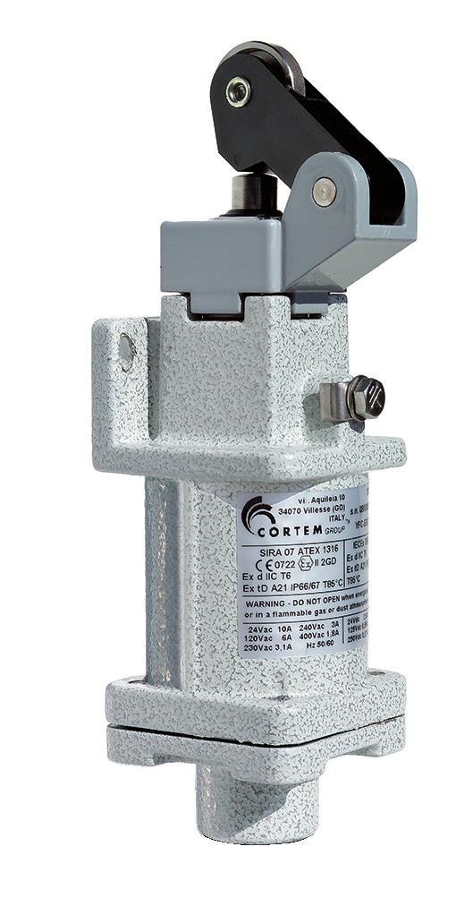 Ex d YFC Series Limit switch MECHANICAL FEATURES Body: Gaskets: Certification label: Screws: Earth screw: Coating: Entry points: Mounting positions: Consistency (measured following a million