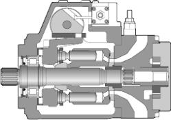 operation in the closed circuit Integrated auxiliary pump for boost and pilot oil supply Combined high-pressure relief/ anticavitation check valves Boost pressure relief valve Through-drive