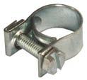 Clamps Hose Clamps Mini Clamps Pipe Clamps Carbon steel, alu / zinc. Coated band width 12 mm. 7 mm. spanner size. ( * = 9 mm. band). Std pkg 50 Min. mm. Max. mm. Ref. no. 190157*... 8... 14.