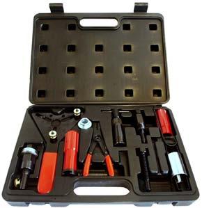 A/C Tools Pulley Tools Piston Tool Sets 210971 Servicing GM: A6, R4, Late DA6, HR-6, V5, 6 Pole R4. The Master set contains tools required for servicing oil seal, pulley, clutch, etc.
