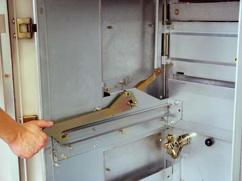 The slip-on lever latches tight and the busbar shutter opens