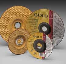 CARBO GOLD Flexible DEPRESSED CENTER WHEELS Blending, finishing and polishing of stainless steel, aluminum, structural steel, carbon steel, cast iron welds and burrs.