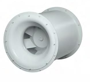 Horizontal Base Mounted (HBM) Support legs are provided at each end of the fan for floor mounting.