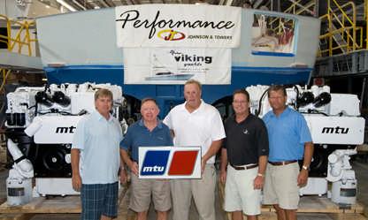 Page 3 Viking first to receive 2,600 bhp MTU Series 2000 engines in installing the first pair of these new engines, says Lonni Rutt, Viking s vice president of engineering and design.