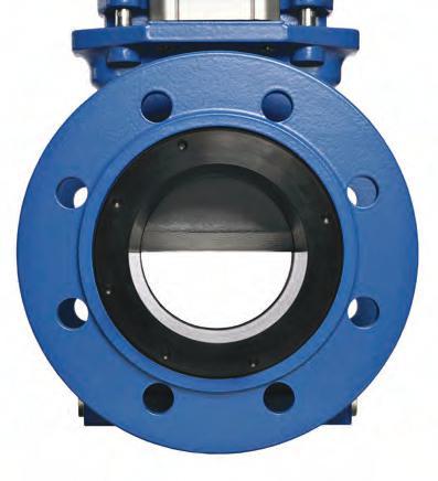 The SLF has an epoxy coated fully flanged valve body in nodular iron with integrated purge ports as standard, which can be used if the valve is supplied with a bottom cover.