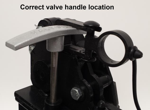 Manual Override If it ever becomes necessary to use the E-Z Valve manual override, remove the ring pin from the valve lift arm. Turn the valve handle 90 clockwise to clear the lift arm.
