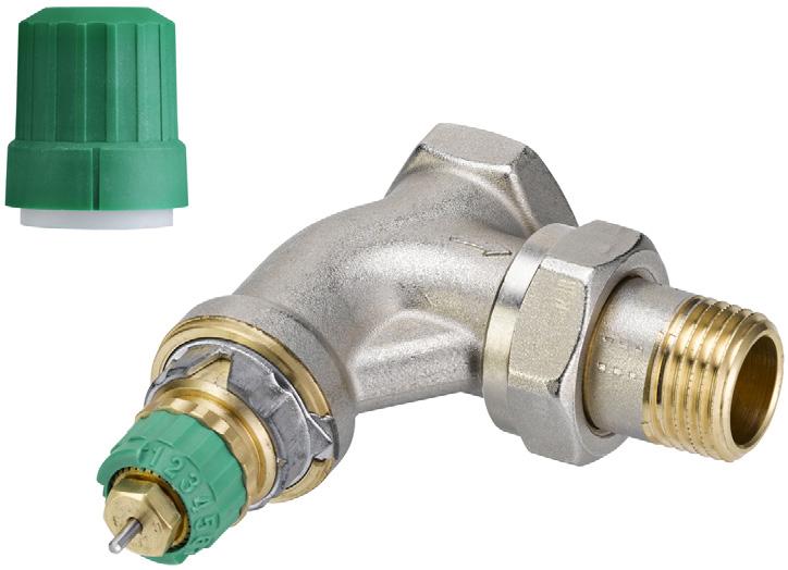 RA-DV dynamic valves are fitted with a flow limiting device for presetting of the maximum water flow. The valves are available with maximum water flow of 5-135 l/h.