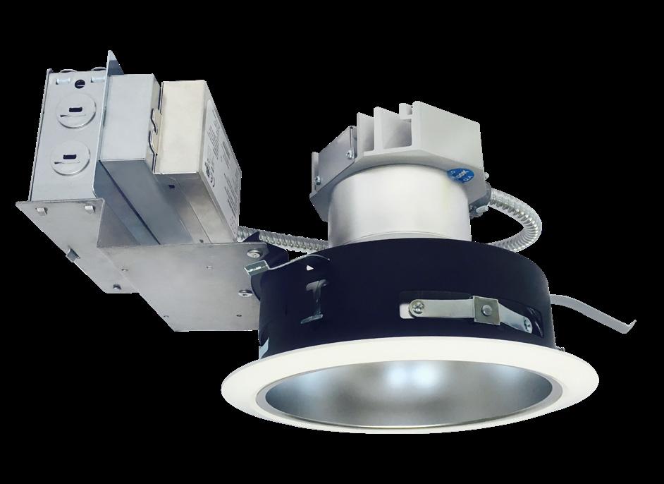 The high performance luminaire offers 1000 up to 4000 lumens with color temperatures of 2700K, 3000K, 3500K, 4000K at 80 CRI. Standard driver offers universal (120-277V) and 0-10V dimming down to 1%.