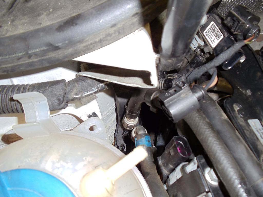 14. Disconnect connector for exhaust pressure sensor (A) 15.
