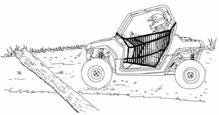 Driving Over Obstacles OPERATION Follow these precautions when operating over obstacles: 1. Always check for obstacles before operating in a new area. 2. Look ahead and learn to read the terrain.