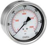 PRESSURE GAUGES SIZES: 1-1/2", 2", 2-1/2" and 4" CONNECTION: Bottom, back, panel mount, 1/8" NPT, SAE J1926-3:7/16-20 Adjustable, and 1/4" NPT CASE: ABS is standard.
